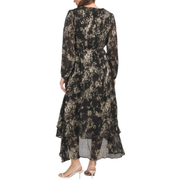 ELAN Long Sleeve Tiered Midi Dress - Picture 2 of 3